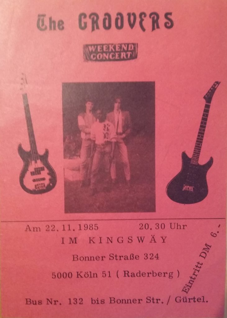 Muax (r.) 1985 als Drummer bei "The Groovers"