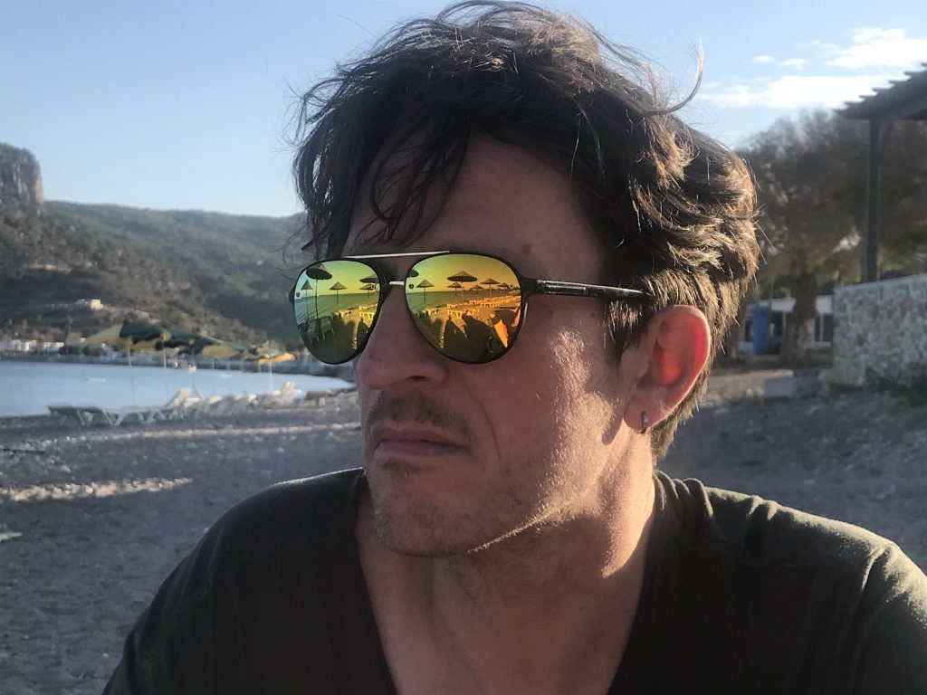 Muax during the creation of 'Sexy Boy Of Kefalos Beach' in the summer of 2021.